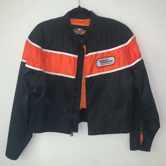 Size Large - Women’s Vintage Harley Davidson Motorcycle Racing Jacket - Picture 2 of 9